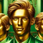 golden statues of young men